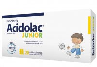 Acidolac Junior o smaku białej czekolady x 20 misio-tabletek