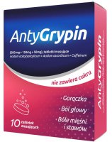 Antygrypin, dzień na gorączkę, przeziębienie 10 tabletek musujących