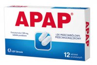 Apap, 500 mg paracetamol, 12 tabletek