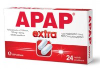 Apap extra, paracetamol + kofeina, 24 tabletek
