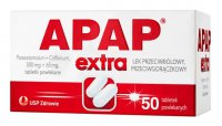 Apap Extra, paracetamol + kofeina, 50 tabletek