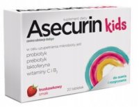 Asecurin Kids, smak truskawkowy, 20tabletek do ssania