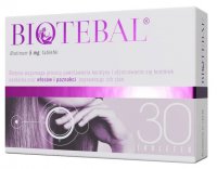 Biotebal 5 mg, biotyna, skóra włosy paznokcie, 30 tabletek