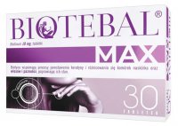 Biotebal Max, 10 mg, biotyna, skóra włosy paznokcie, 30 tabletek
