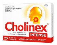 Cholinex Intense, miodowo-cytrynowy, ból, zapalenie, gardła, 20 sztuk