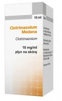 Clotrimazolum, Medana, 10mg/ml, płyn na skórę, na grzybicę, łupież pstry,15ml