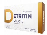 Detritin, 4000j.m.,lek,  profilaktyka, niedobór, witaminy D, osteoporoza, 60tabletek