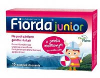 Fiorda Junior o smaku malinowym,  15 pastylek do ssania