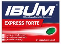 Ibum Express, lek przeciwbólowy, przeciwgorączkowy 400mg x 24 kapsułki