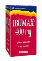 Ibumax, 400mg, lek, przeciwbólowy, przeciwzapalny, przeciwgorączkowy, 50 tabletek