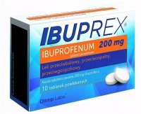 Ibuprex, 200 mg, lek, przeciwbólowy, przeciwzapalny, przeciwgorączkowy, 10 tabletek