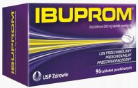 Ibuprom 200mg, ból gorączka p/bólowy, 96 tabletek