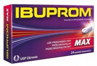 Ibuprom Max, 400 mg, ból gorączka p/bólowy 24 tabletki