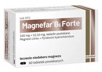 Magnefar B6 Forte,magnez, witamina b6, leczenie niedoboru magnezu 60 tabletek