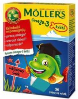 Mollers, Omega-3 Rybki malinowe, 36 żelki