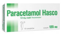 Paracetamol, Hasco, 125mg, czopki, lek przeciwbólowy, przeciwgorączkowy, 10 czopków