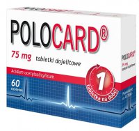 Polocard, kwas acetylosalicylowy, lek przeciwzakrzepowy, 75mg, 60tabl.
