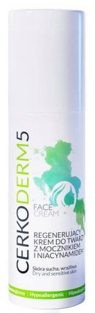 Cerkoderm 5, regenerujący krem do twarzy, skóra sucha i wrażliwa, 50 ml