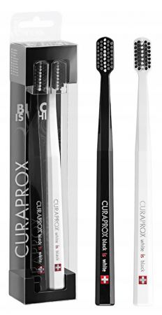 Curaprox Black is white DUO ultra soft, zestaw dwóch szczoteczek