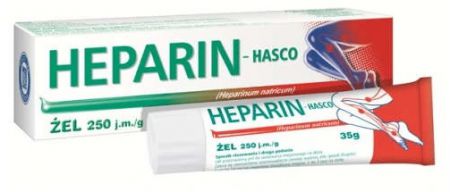 Heparin Hasco 250j.m, żel, żylaki, zapalenie żył, obrzęki, stluczenia, krwiaki podskórne,35g