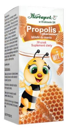 Herbapol Kraków, Propolis Z Pyłkiem Kwiatowym, 30 tabletek do ssania