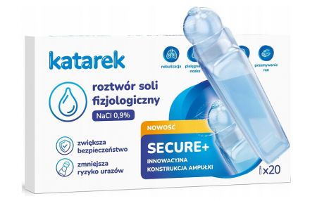 Katarek Secure+ Sól fizjologiczna 20 ampułek po 5ml