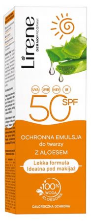 Lirene sun ochronna emulsja do twarzy z aloesem spf 50 50 ml