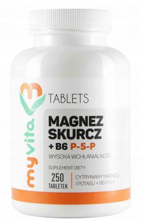 MyVita Magnez Skurcz B6 P-5-P, 250 tabletek