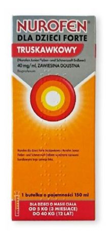 Nurofen dla dzieci Forte truskawkowy 40 mg/ ml, zawiesina doustna,150 ml InPharm