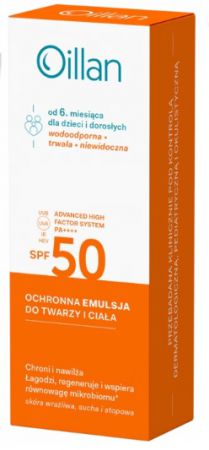Oillan Emulsja ochronna do twarzy i ciała spf50+ 100ml
