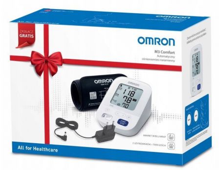 Omron, Ciśnieniomierz automatyczny naramienny, model M3 Comfort (HEM-7155-E(C)) + zasilacz