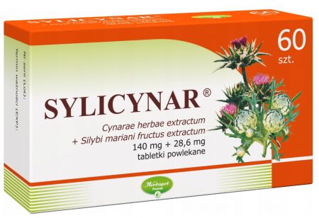 Sylicynar, lek na wątrobę, 60tabletek powlekanych