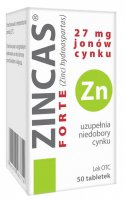 Zincas Forte, cynk, włosy, paznokcie,odporność x 50 tabletek